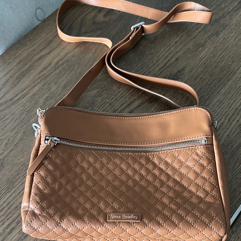 Vera Bradley Brown Quilted Crossbody Bag